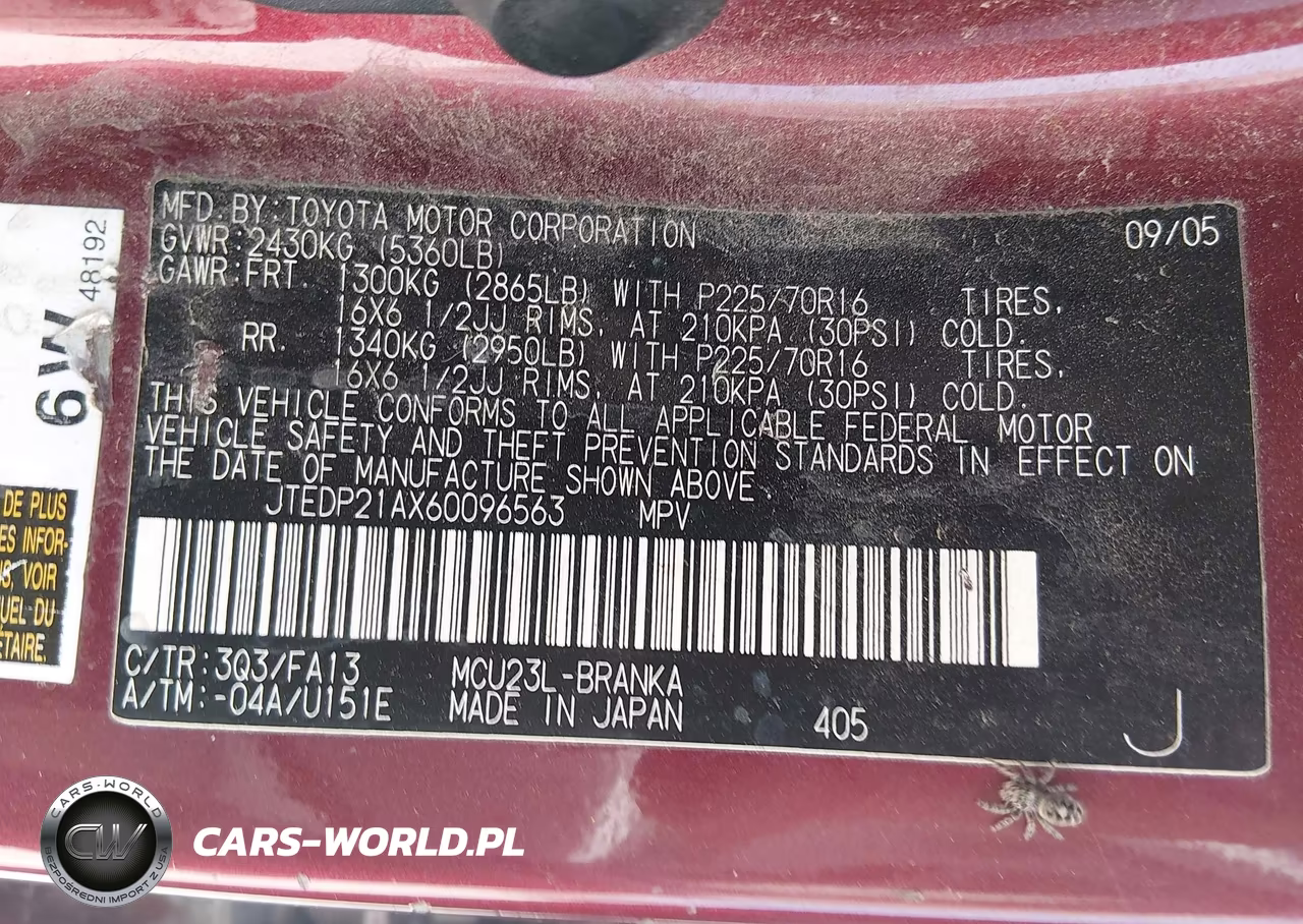 2006 Toyota Highlander V6 VIN:JTEDP21AX60096563 - 9