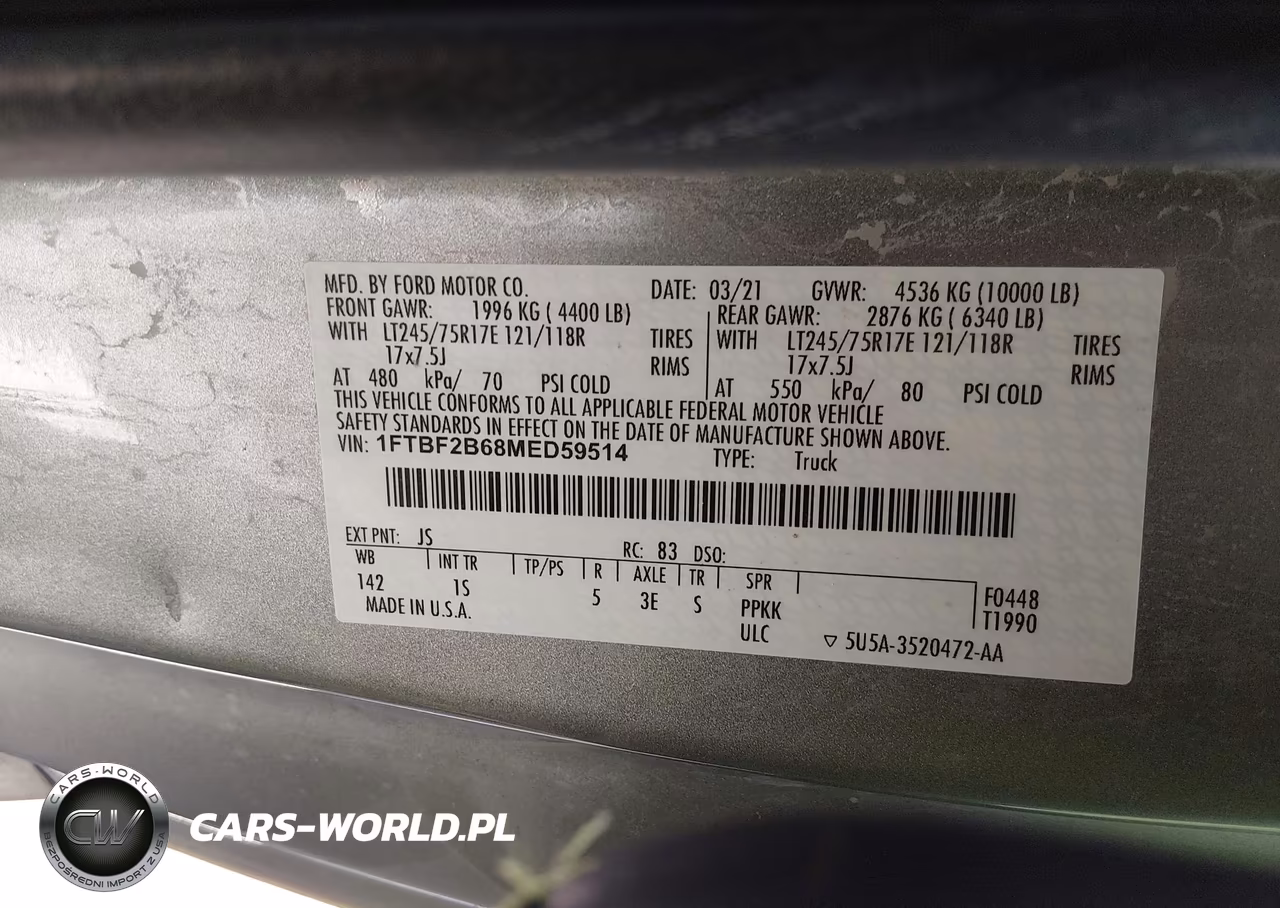 2021 Ford F-250 Xl VIN:1FTBF2B68MED59514 - 9