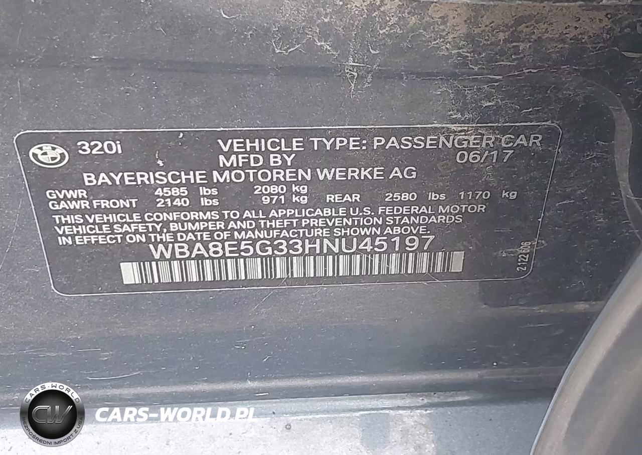 2017 BMW 320I xDrive VIN:WBA8E5G33HNU45197 - 9