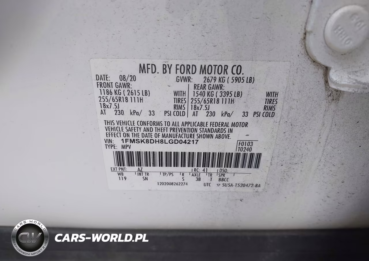 2020 Ford Explorer Xlt VIN:1FMSK8DH8LGD04217 - 9