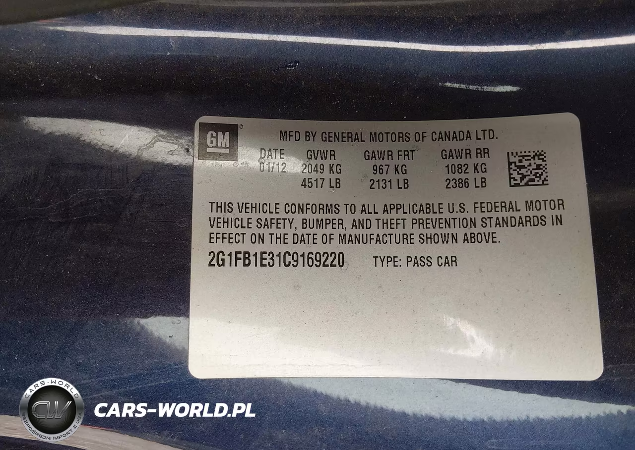 2012 Chevrolet Camaro 1Lt VIN:2G1FB1E31C9169220 - 9