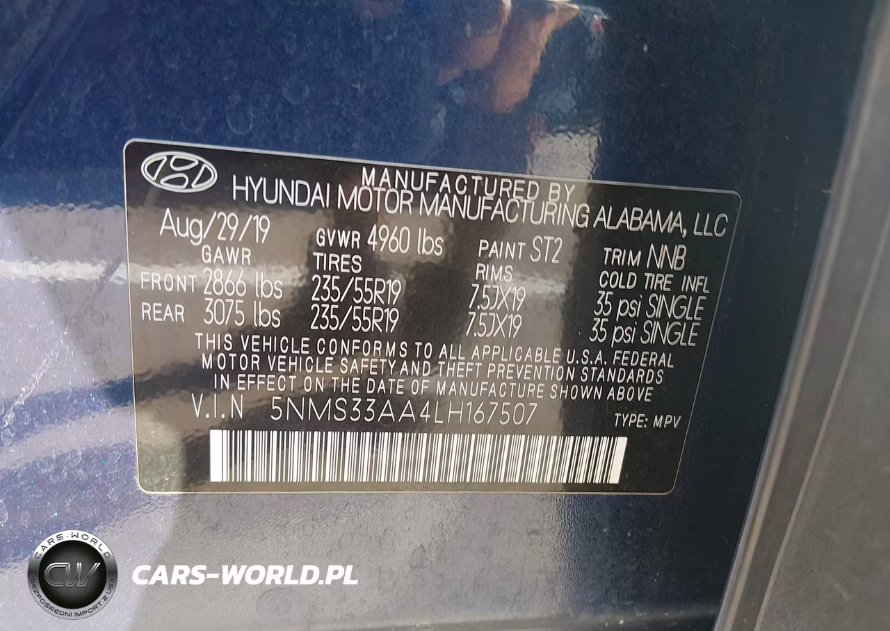 2020 Hyundai Santa Fe Sel 2.0T VIN:5NMS33AA4LH167507 - 9
