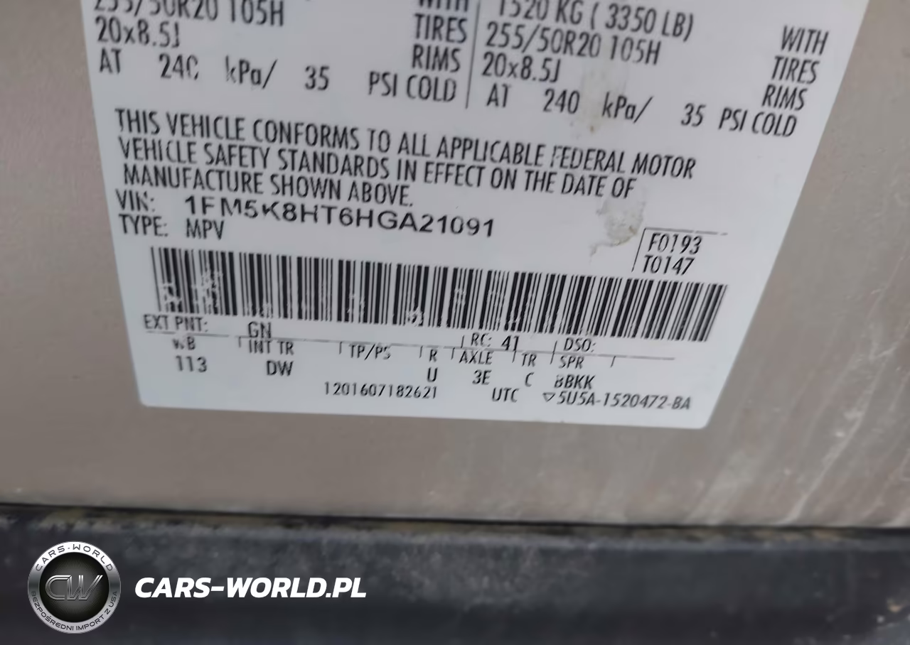 2017 Ford Explorer Platinum VIN:1FM5K8HT6HGA21091 - 9