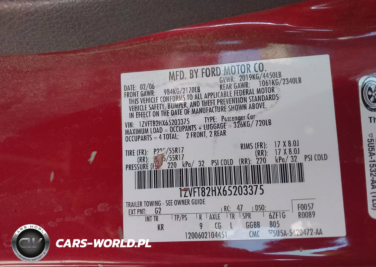 2006 Ford Mustang Gt VIN:1ZVFT82HX65203375 - 9