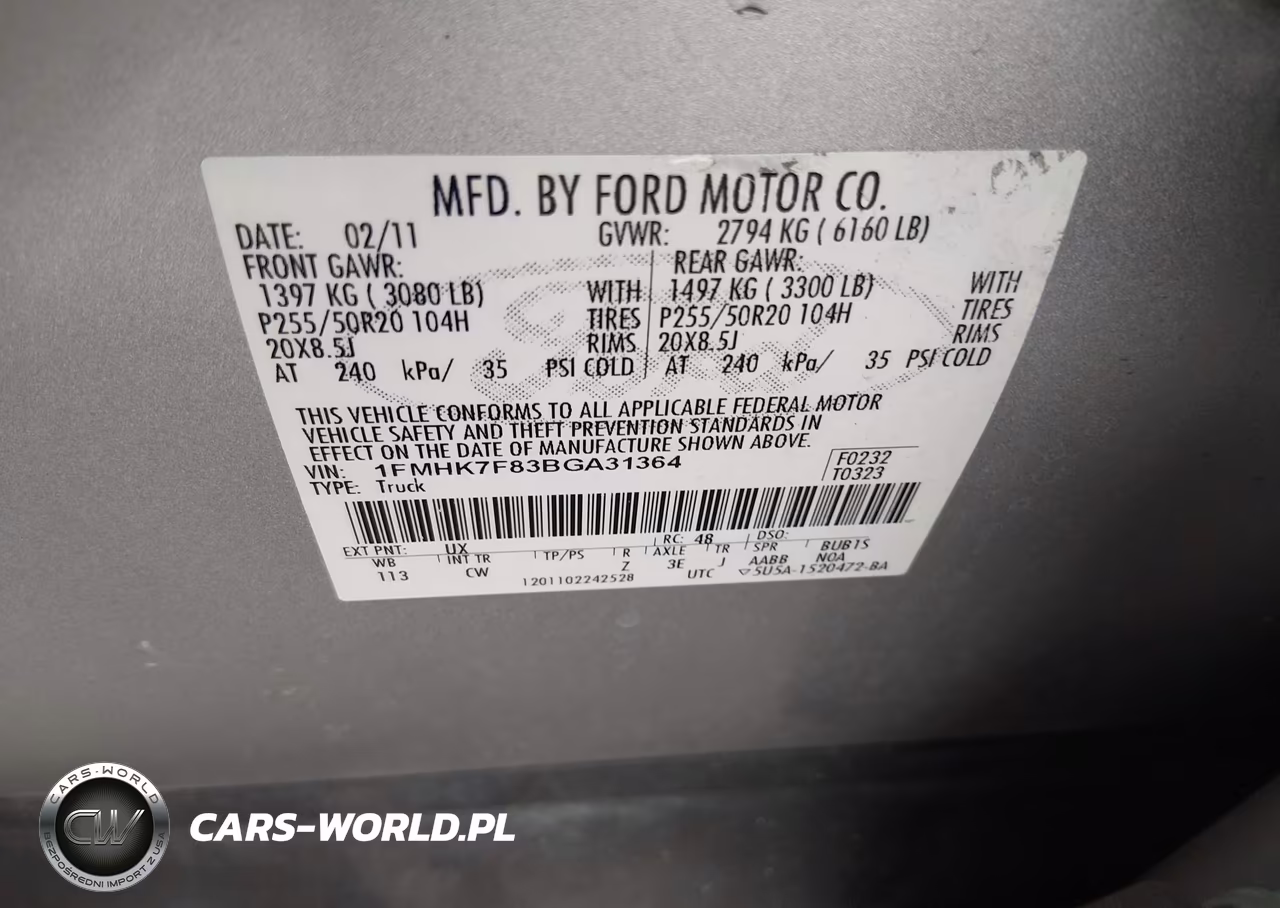 2011 Ford Explorer Limited VIN:1FMHK7F83BGA31364 - 9