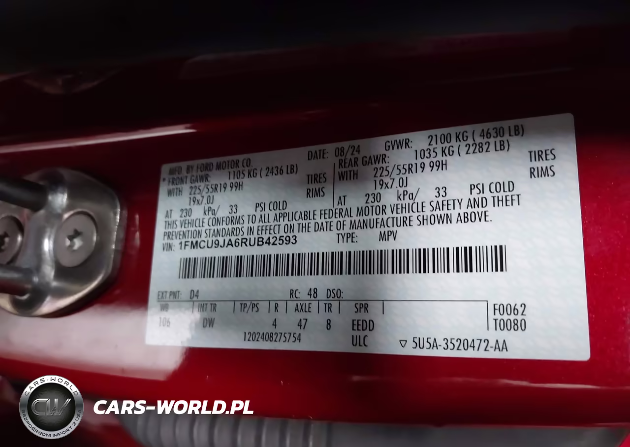 2024 Ford Escape Platinum VIN:1FMCU9JA6RUB42593 - 9