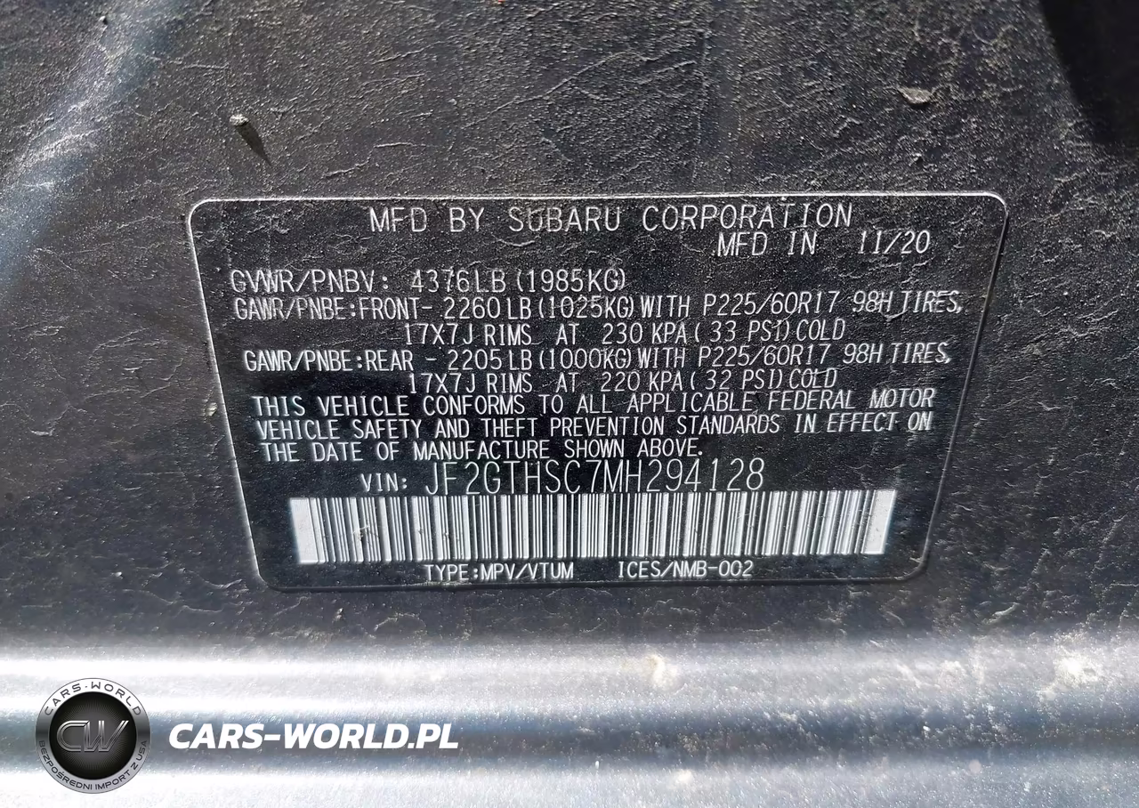 2021 Subaru Crosstrek Sport VIN:JF2GTHSC7MH294128 - 9