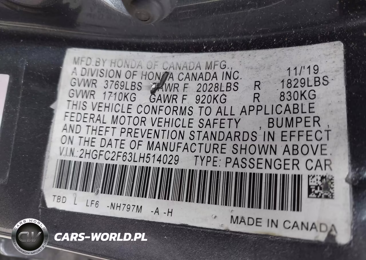 2020 Honda Civic Lx VIN:2HGFC2F63LH514029 - 9