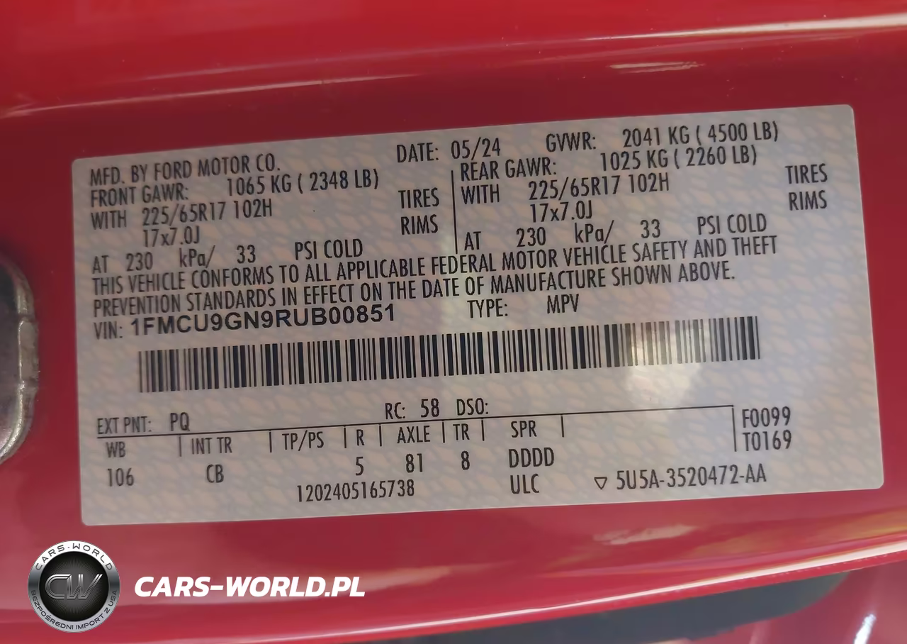 2024 Ford Escape Active VIN:1FMCU9GN9RUB00851 - 9