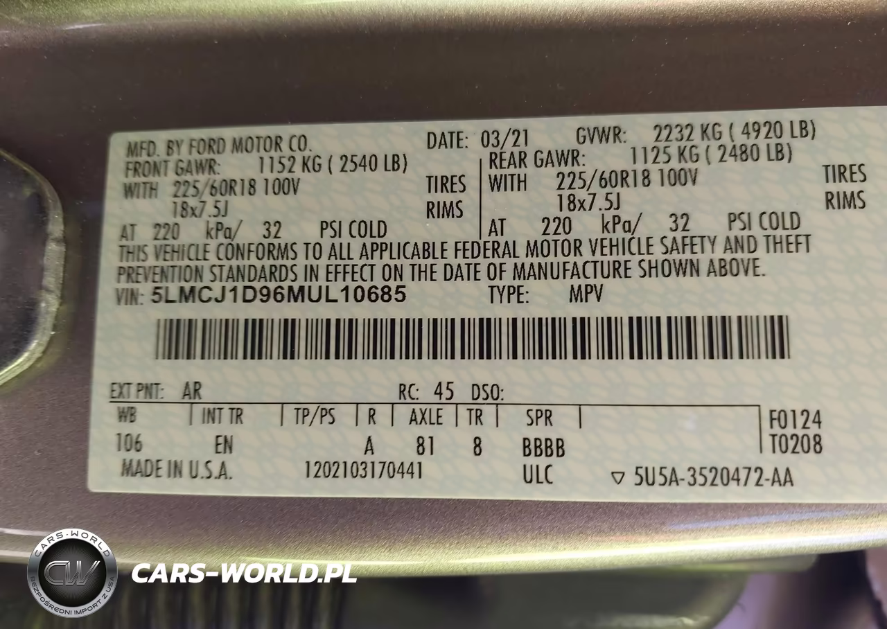 2021 Lincoln Corsair Standard VIN:5LMCJ1D96MUL10685 - 9