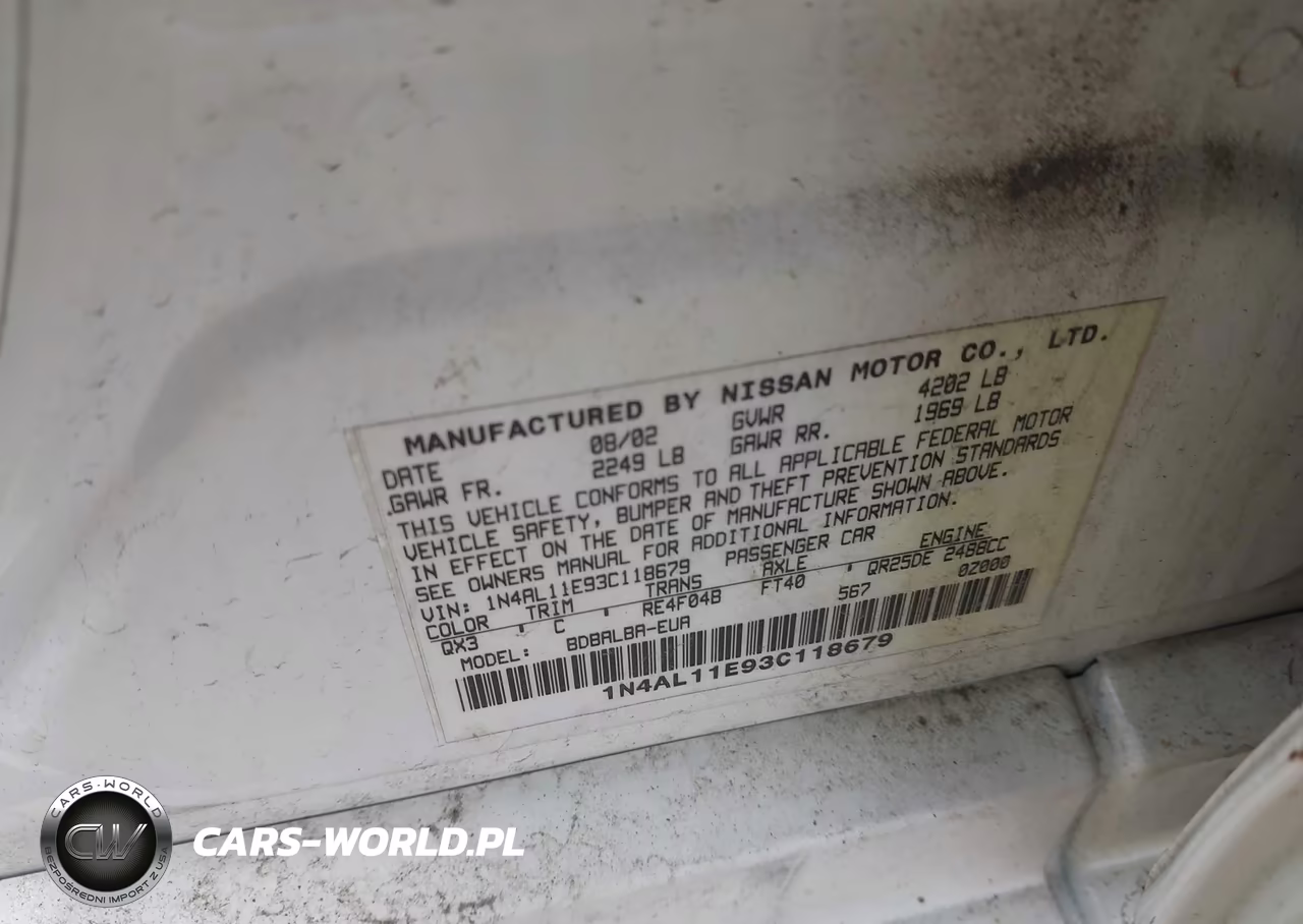 2003 Nissan Altima 2.5 Sl VIN:1N4AL11E93C118679 - 9