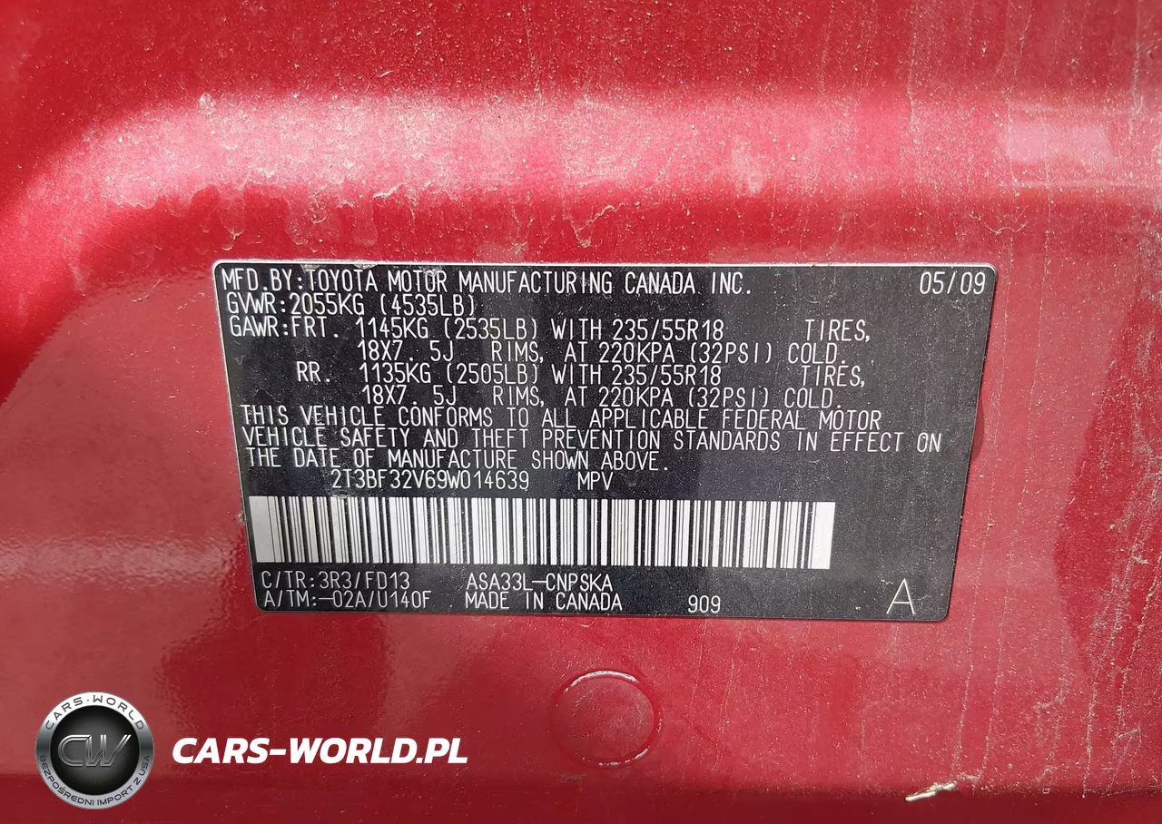 2009 Toyota Rav4 Sport VIN:2T3BF32V69W014639 - 9