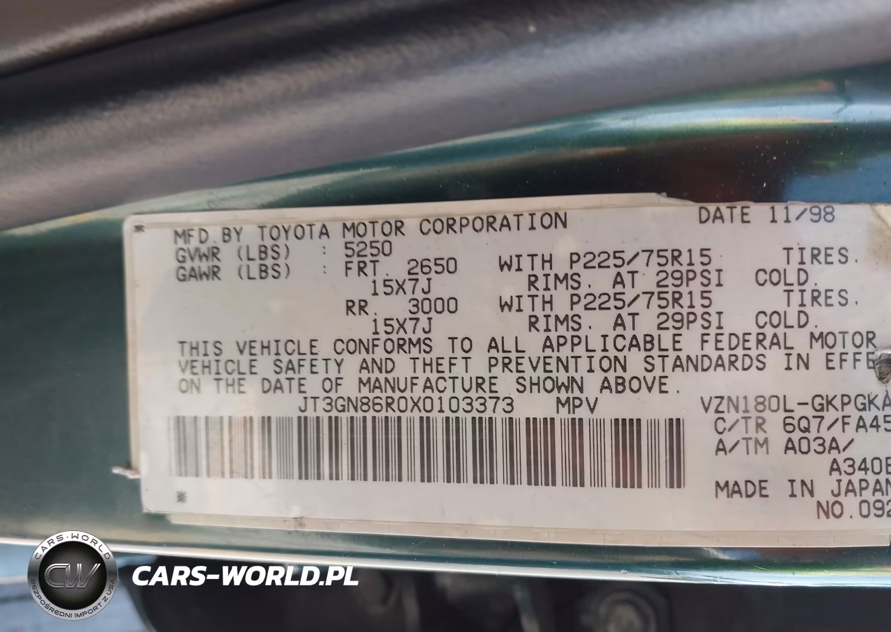 1999 Toyota 4Runner Sr5 V6 VIN:JT3GN86R0X0103373 - 9
