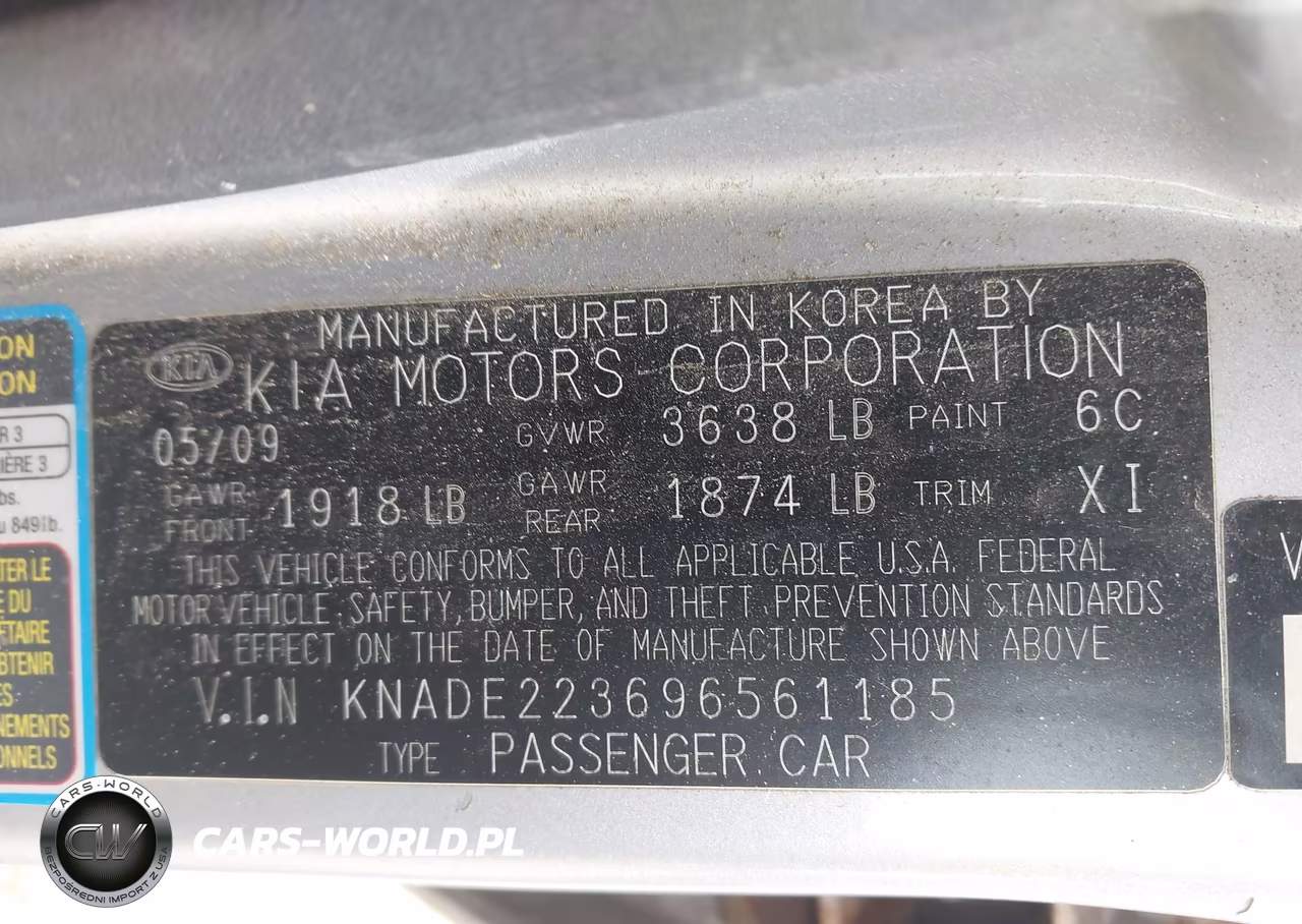 2009 Kia Rio VIN:KNADE223696561185 - 9