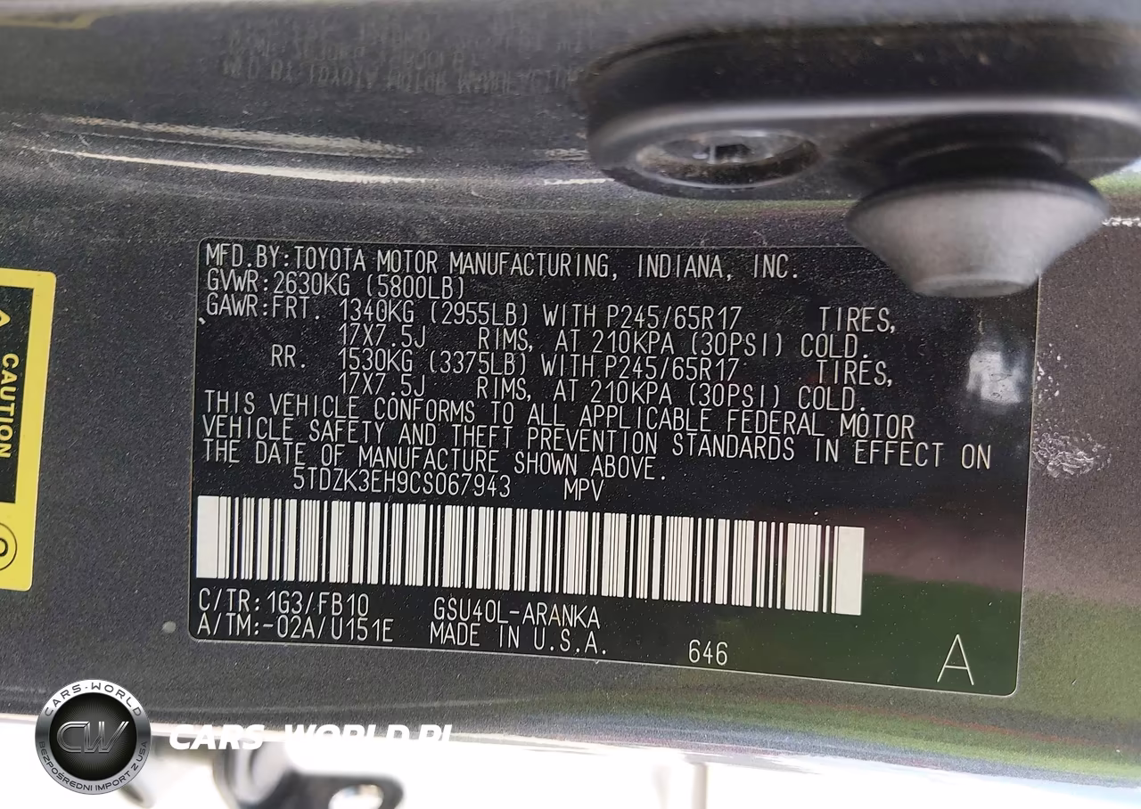 2012 Toyota Highlander Base V6 VIN:5TDZK3EH9CS067943 - 9