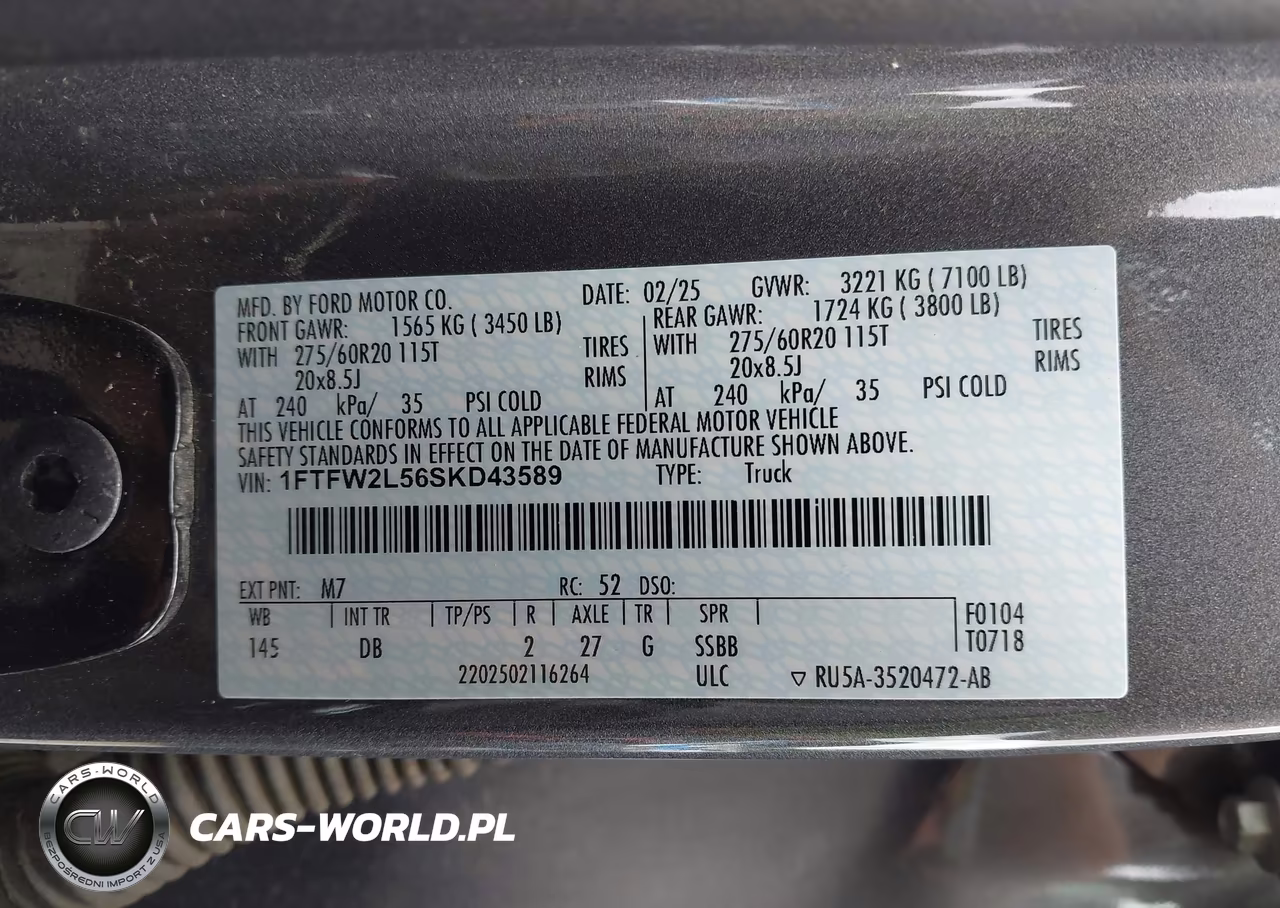 2025 Ford F-150 Stx VIN:1FTFW2L56SKD43589 - 9