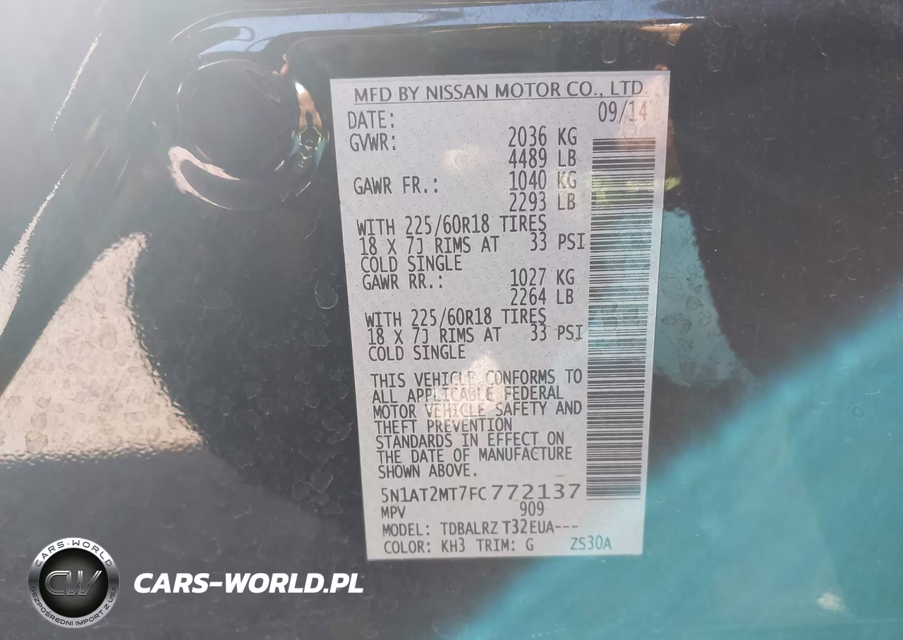 2015 Nissan Rogue Sl VIN:5N1AT2MT7FC772137 - 9