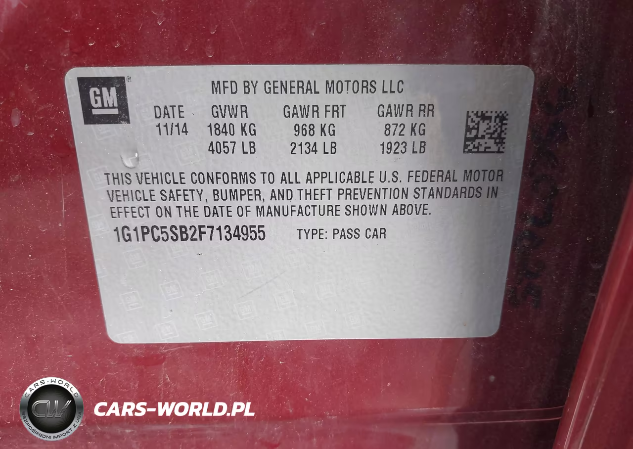 2015 Chevrolet Cruze 1Lt Auto VIN:1G1PC5SB2F7134955 - 9