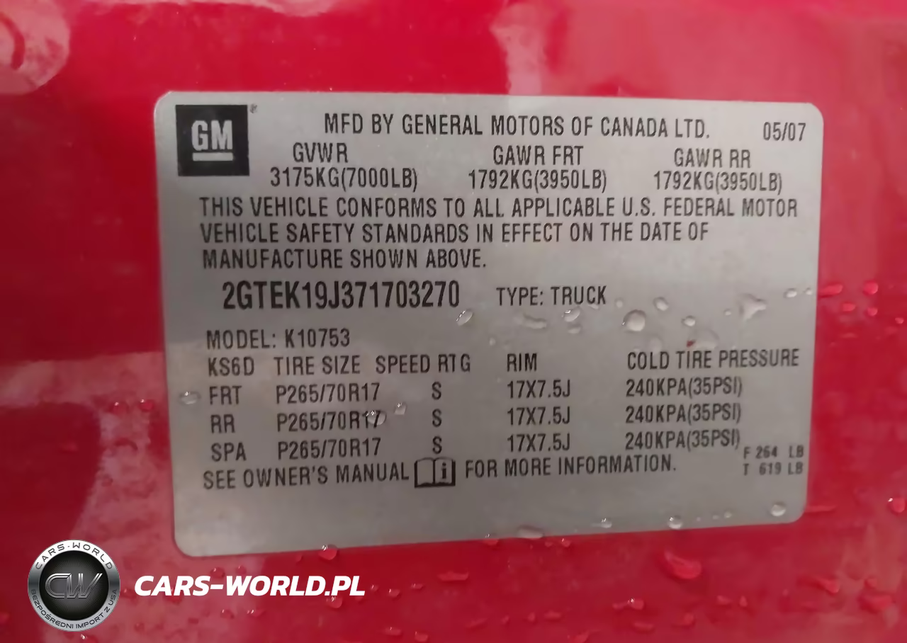 2007 GMC Sierra 1500 Sle1 VIN:2GTEK19J371703270 - 9