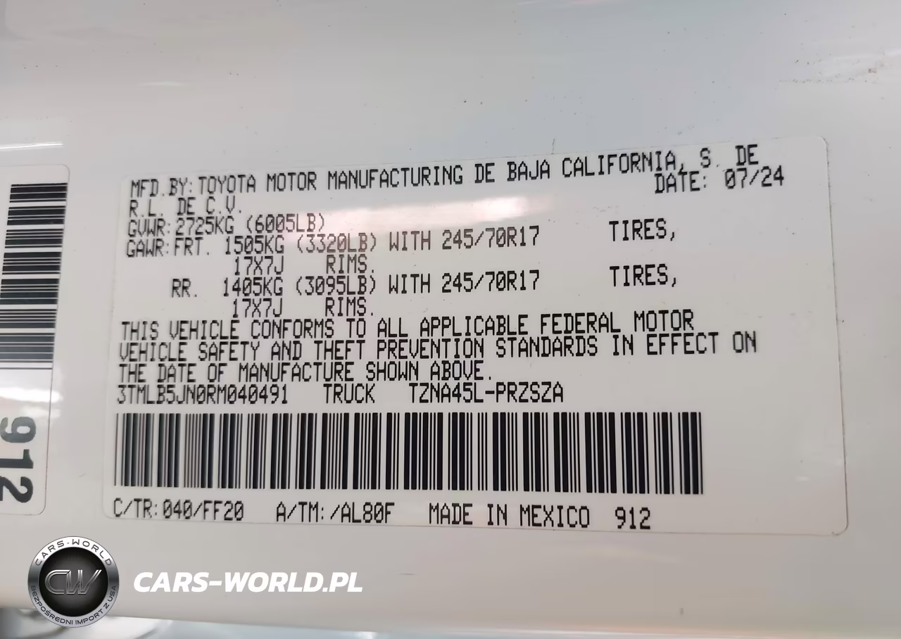 2024 Toyota Tacoma Sr5 VIN:3TMLB5JN0RM040491 - 9