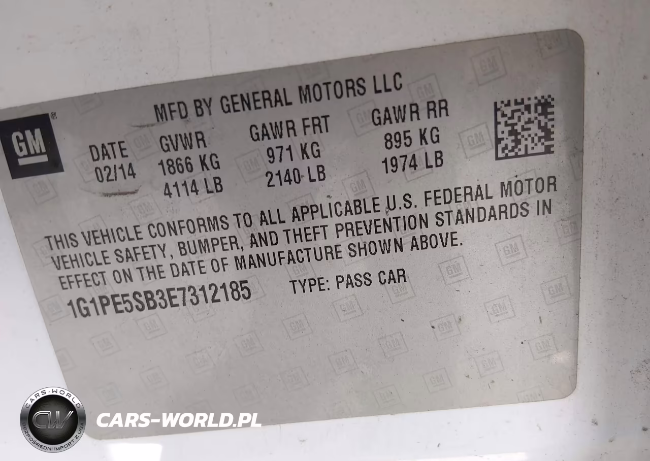 2014 Chevrolet Cruze 2Lt Auto VIN:1G1PE5SB3E7312185 - 9