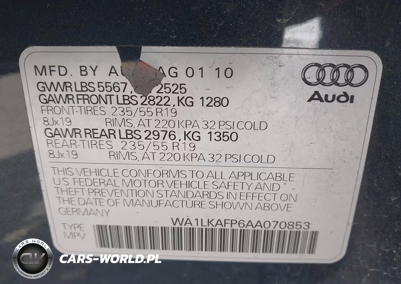 2010 Audi Q5 3.2 Premium VIN:WA1LKAFP6AA070853 - 9