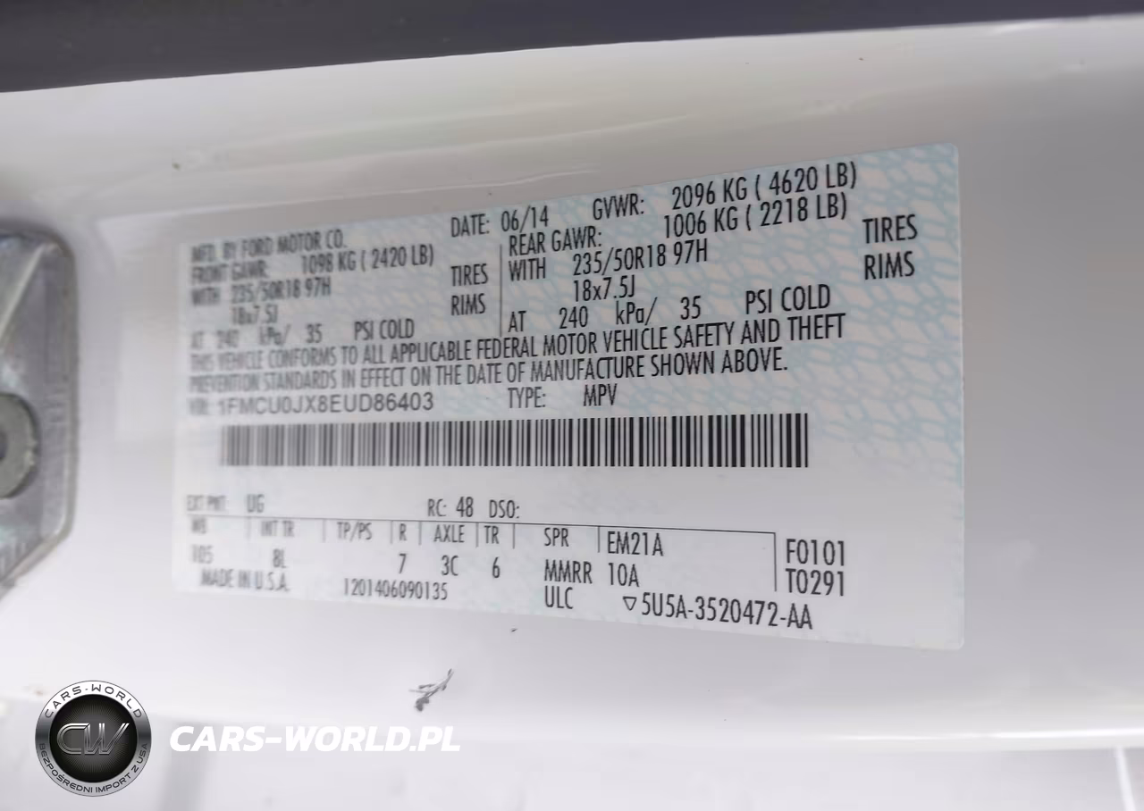 2014 Ford Escape Titanium VIN:1FMCU0JX8EUD86403 - 9