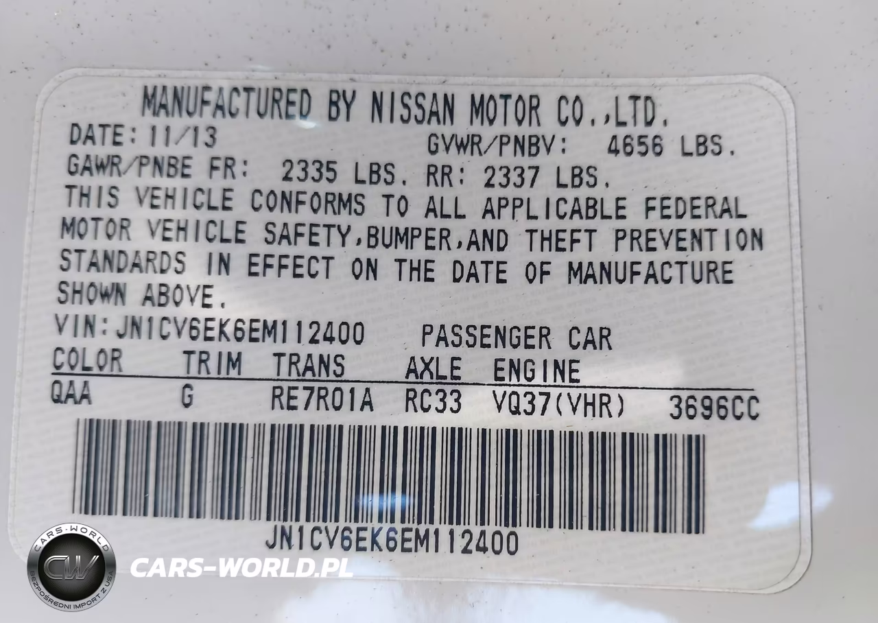 2014 Infiniti Q60 Journey VIN:JN1CV6EK6EM112400 - 9