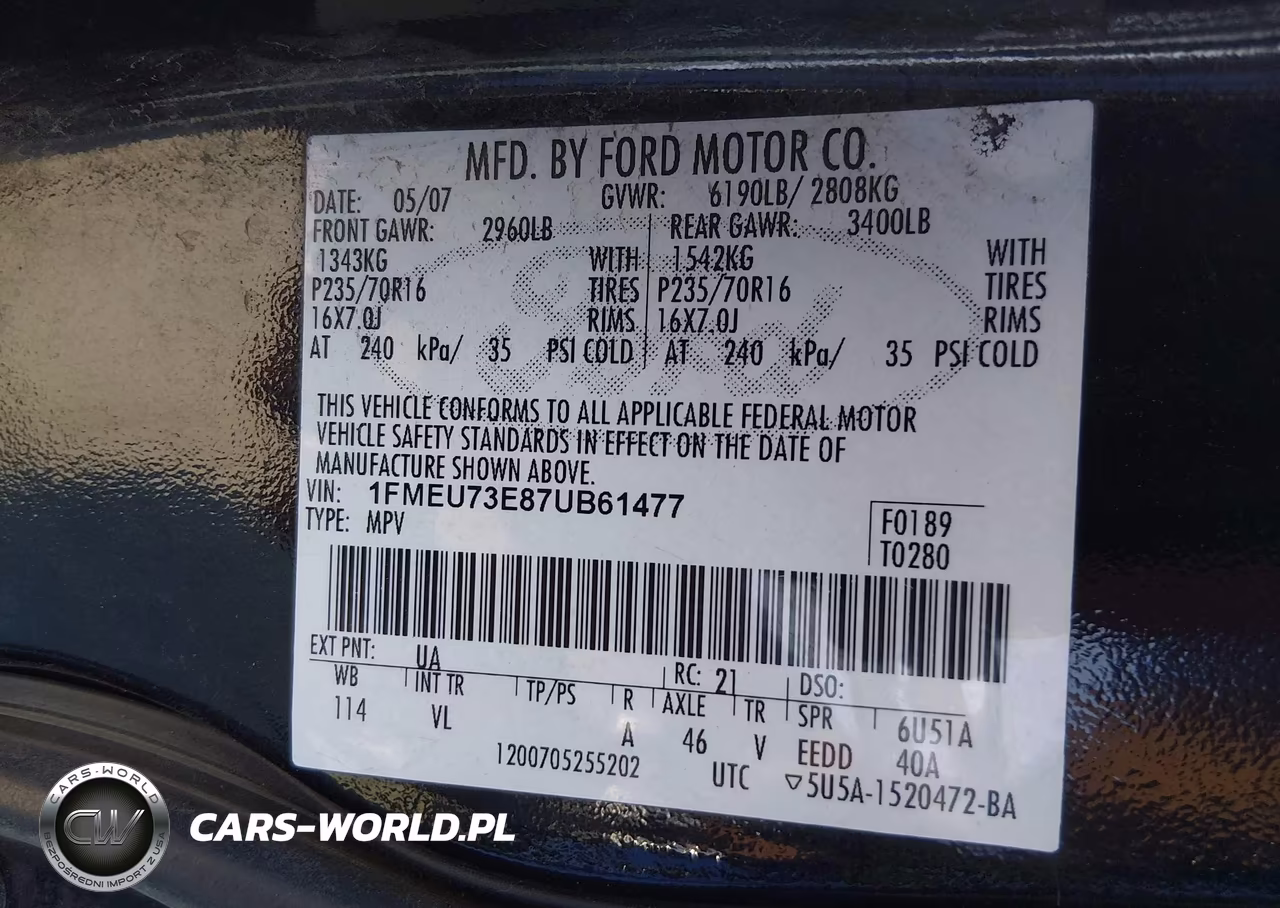 2007 Ford Explorer Xlt VIN:1FMEU73E87UB61477 - 9