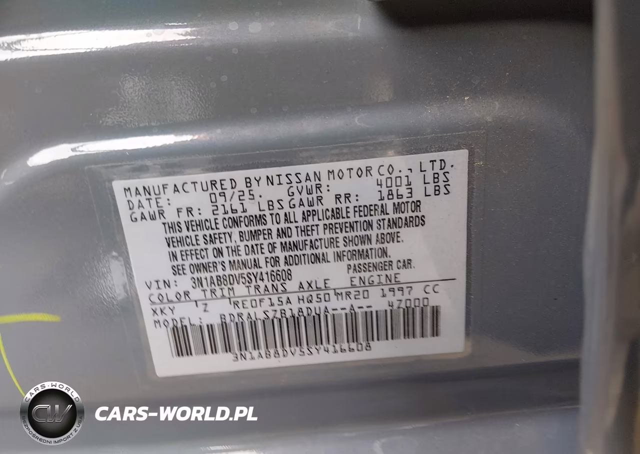 2025 Nissan Sentra Sr VIN:3N1AB8DV5SY416608 - 9