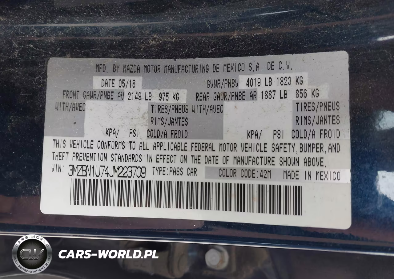 2018 Mazda Mazda3 Sport VIN:3MZBN1U74JM223709 - 9