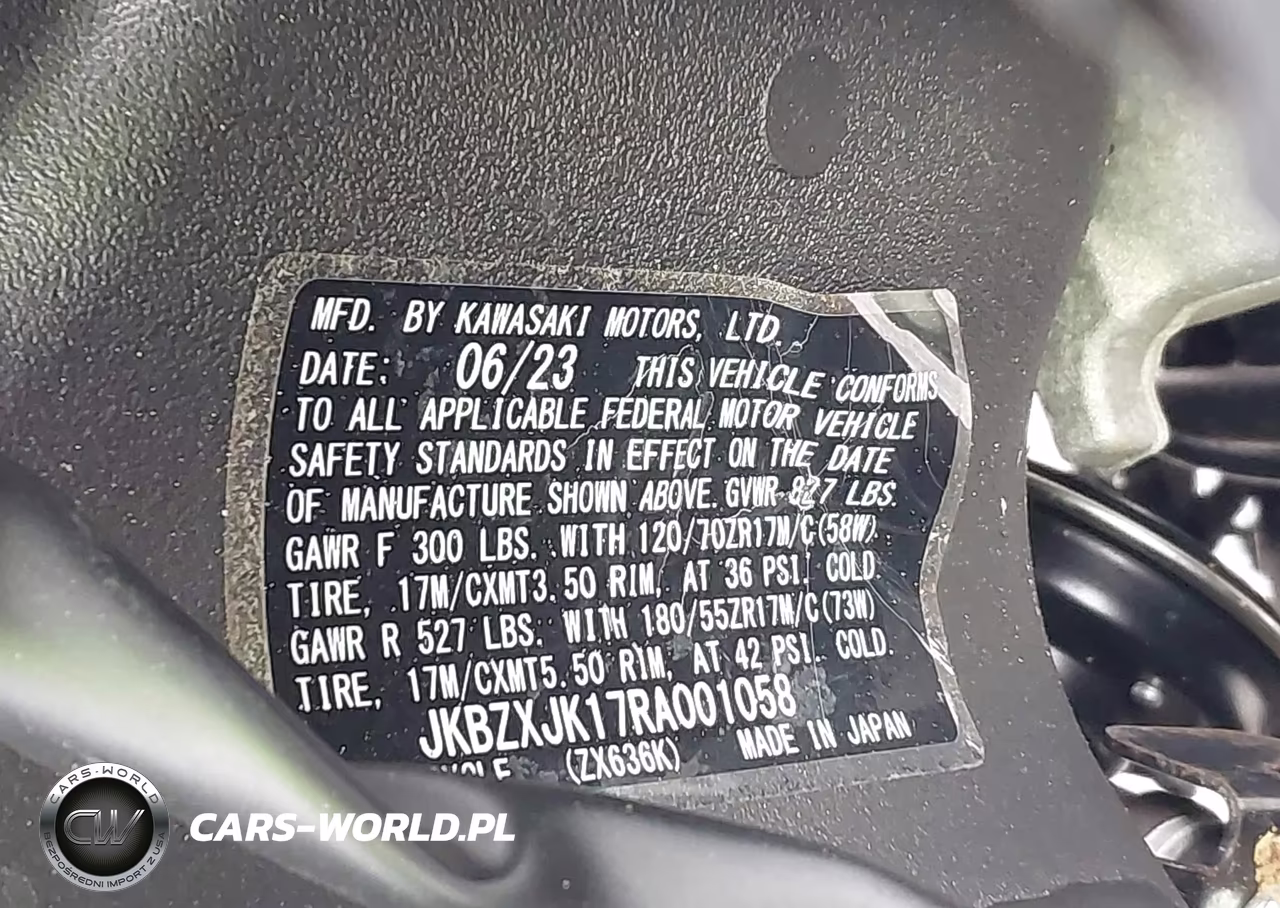 2024 Kawasaki Zx636 K VIN:JKBZXJK17RA001058 - 10