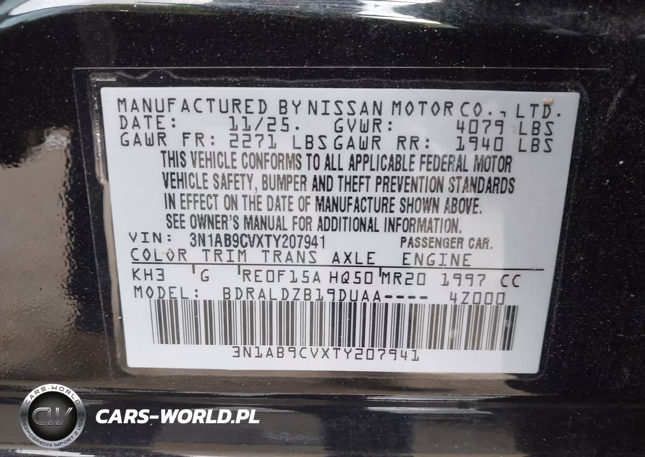 2026 Nissan Sentra Sv VIN:3N1AB9CVXTY207941 - 9