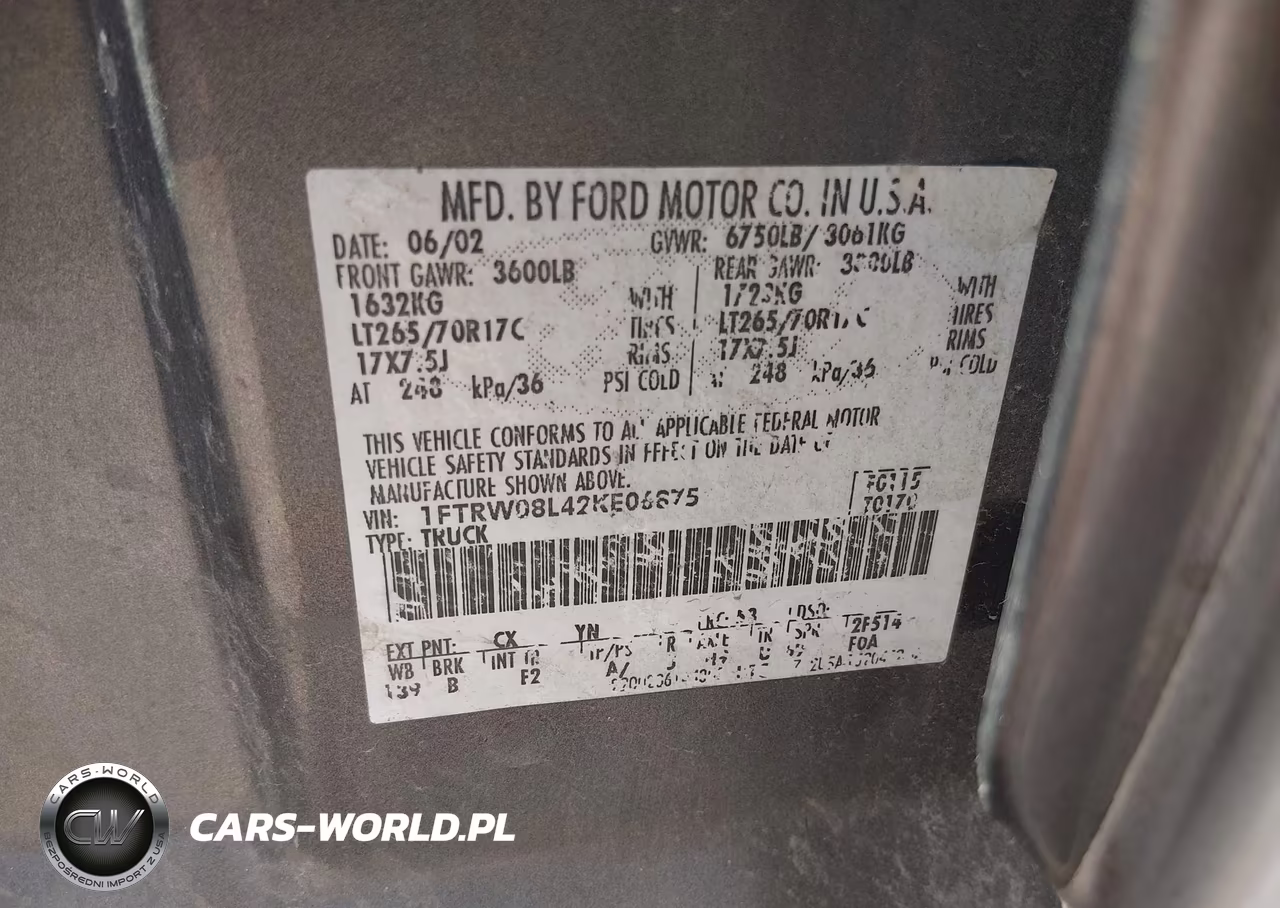 2002 Ford F-150 Lariat-Xlt VIN:1FTRW08L42KE06875 - 9
