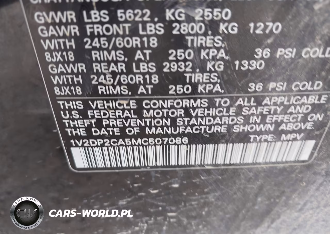 2021 Volkswagen Atlas 2.0T Se VIN:1V2DP2CA5MC507086 - 9