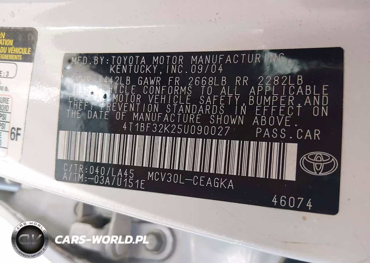 2005 Toyota Camry Xle V6 VIN:4T1BF32K25U090027 - 9