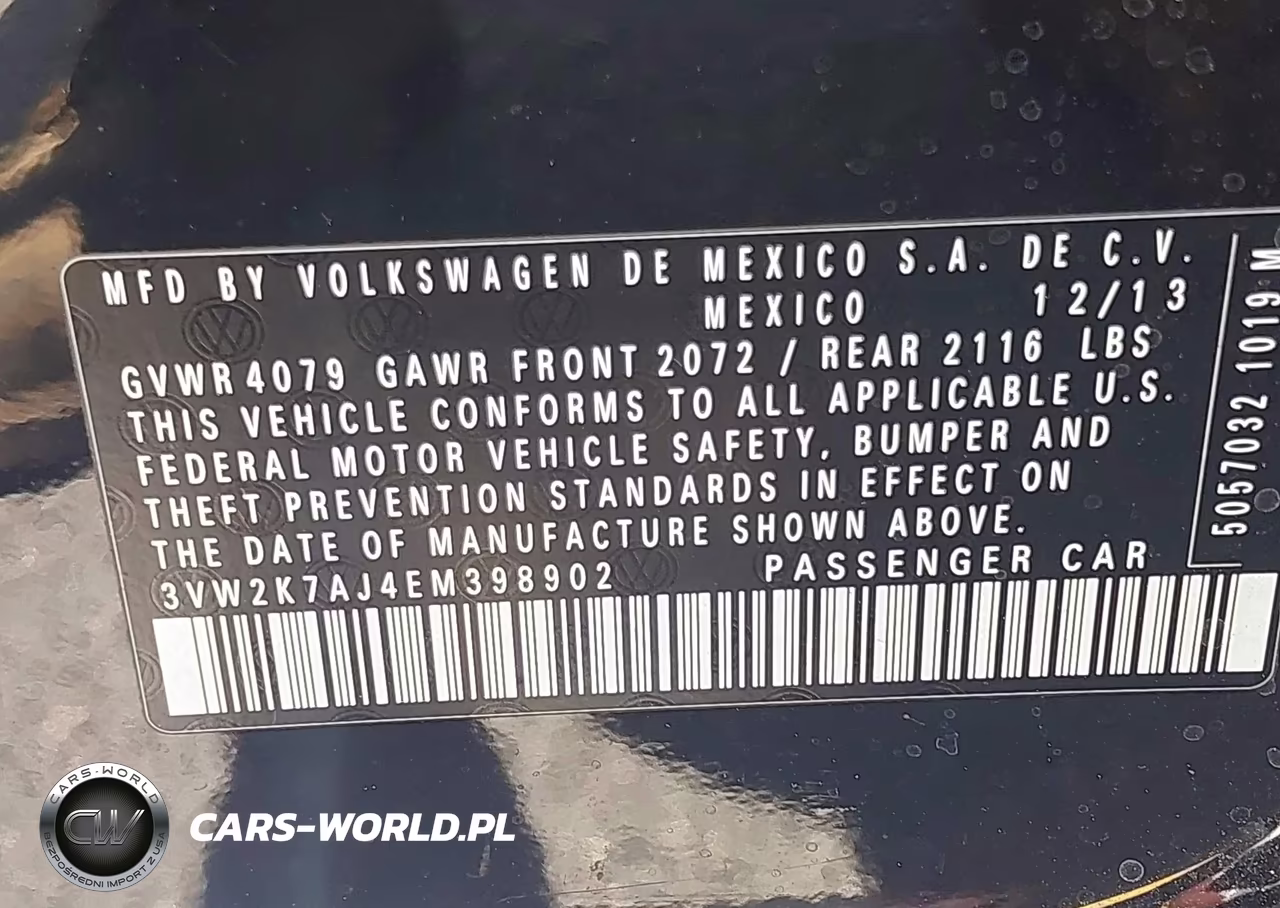 2014 Volkswagen Jetta 2.0L S VIN:3VW2K7AJ4EM398902 - 9