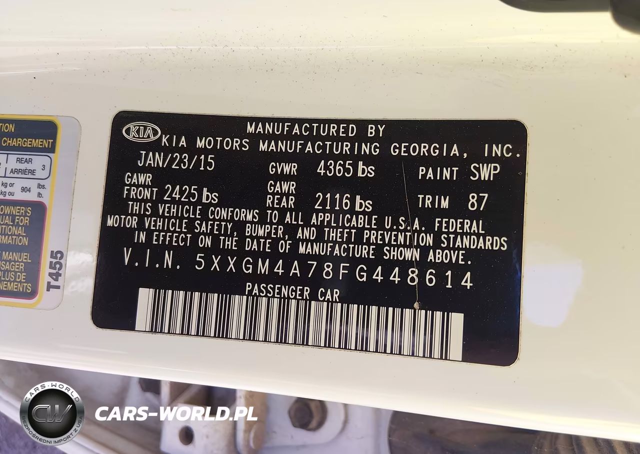 2015 Kia Optima Lx VIN:5XXGM4A78FG448614 - 9