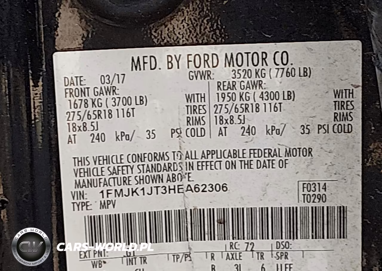 2017 Ford Expedition El Xlt VIN:1FMJK1JT3HEA62306 - 9