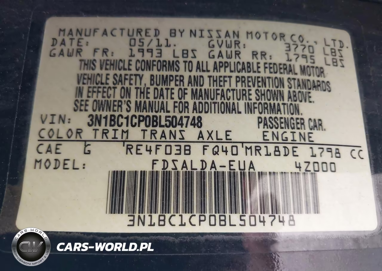 2011 Nissan Versa 1.8S VIN:3N1BC1CP0BL504748 - 9