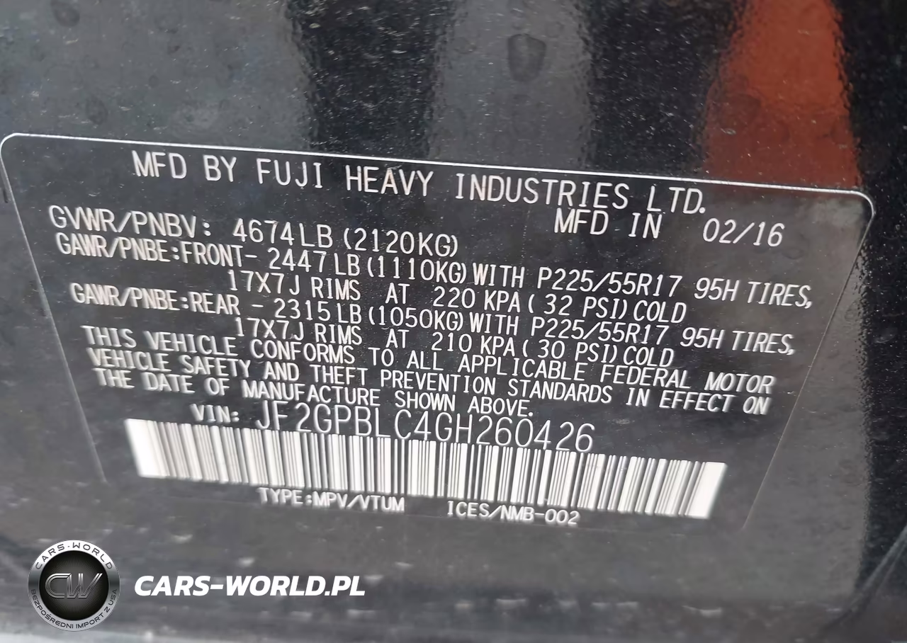 2016 Subaru Crosstrek Hybrid Touring VIN:JF2GPBLC4GH260426 - 9