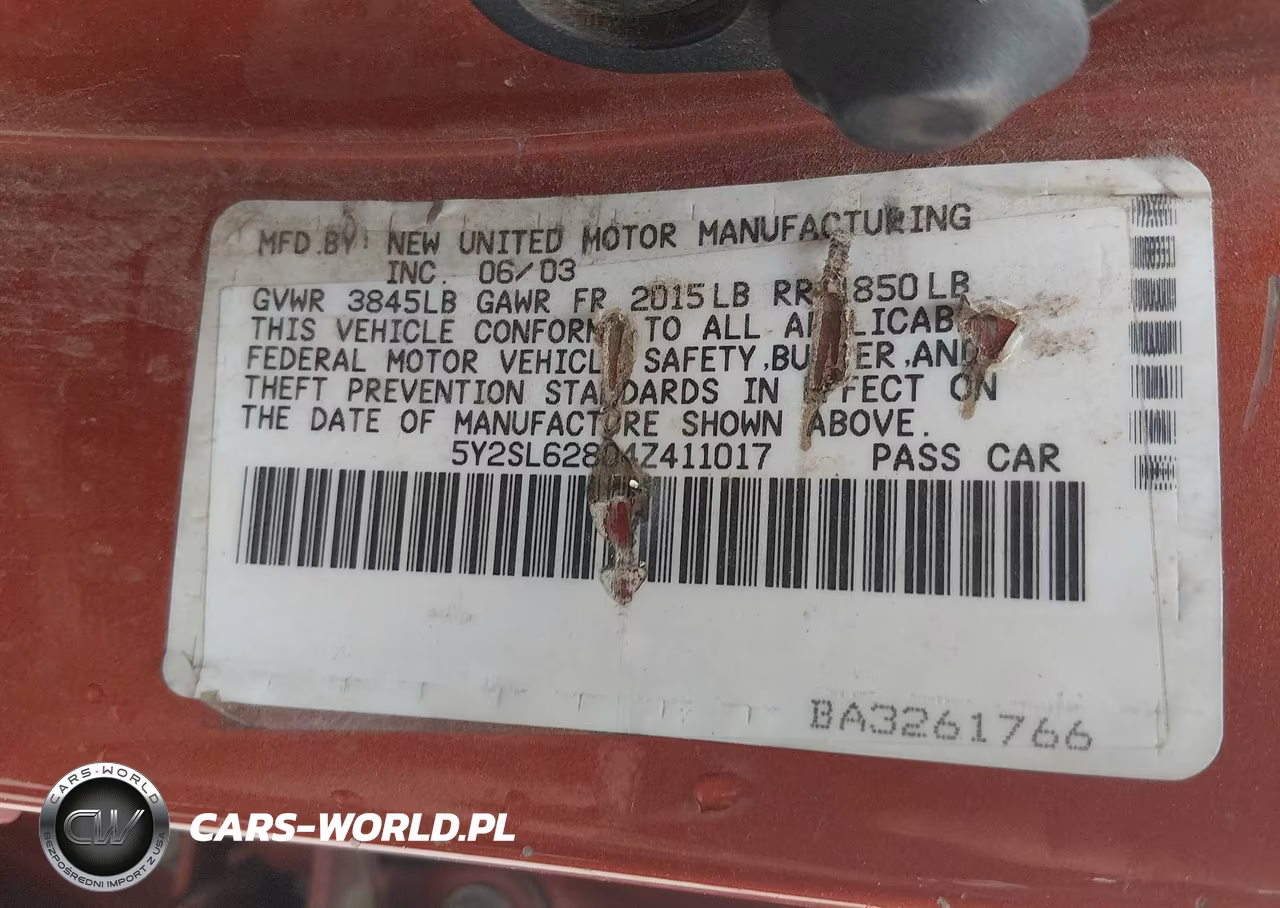2004 Pontiac Vibe VIN:5Y2SL62804Z411017 - 9