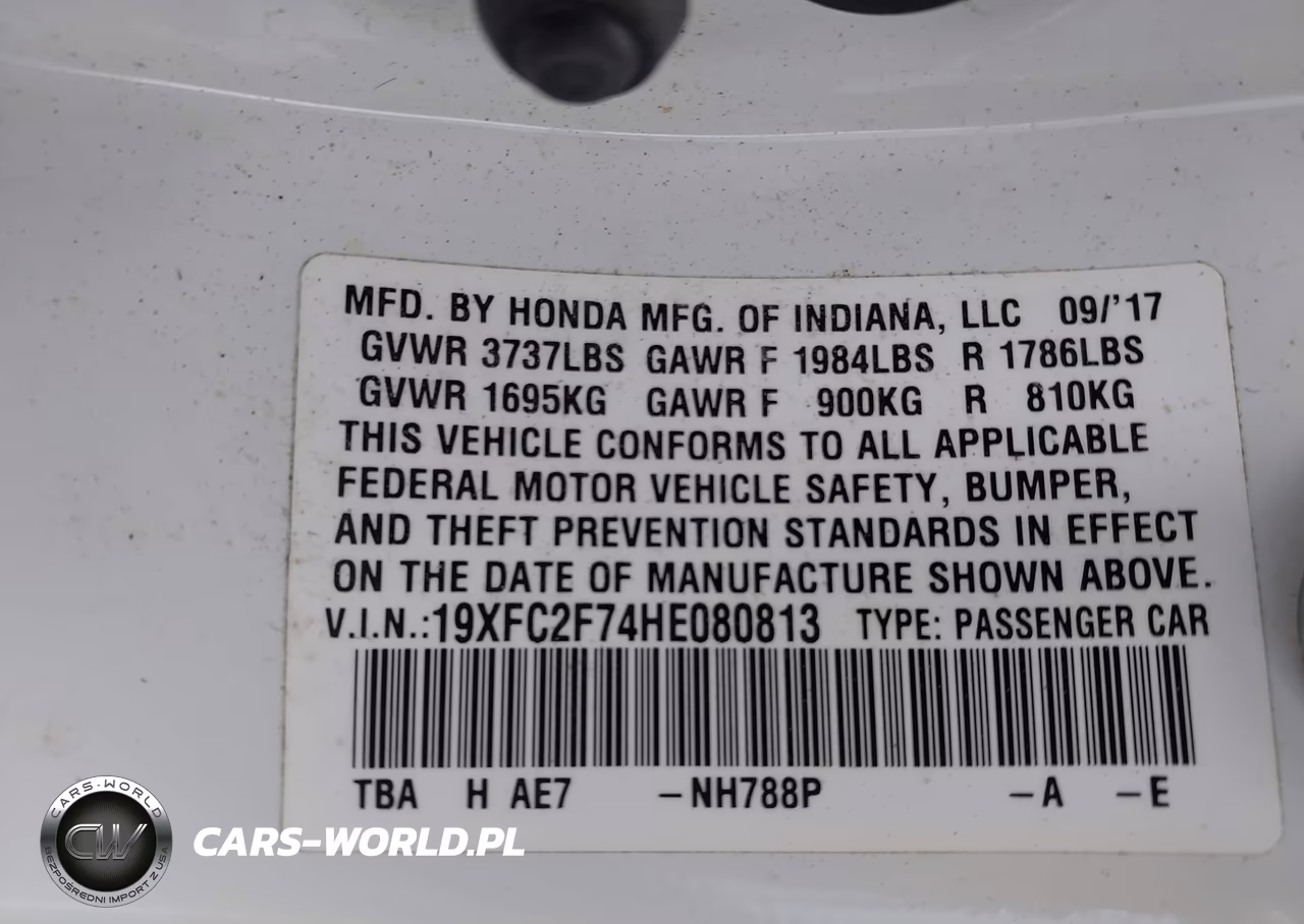 2017 Honda Civic Ex VIN:19XFC2F74HE080813 - 9