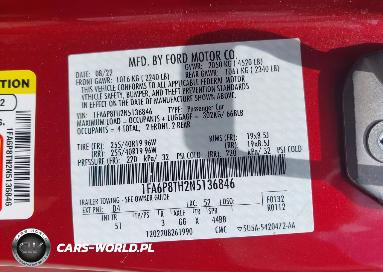 2022 Ford Mustang Ecoboost Premium Fastback VIN:1FA6P8TH2N5136846 - 9
