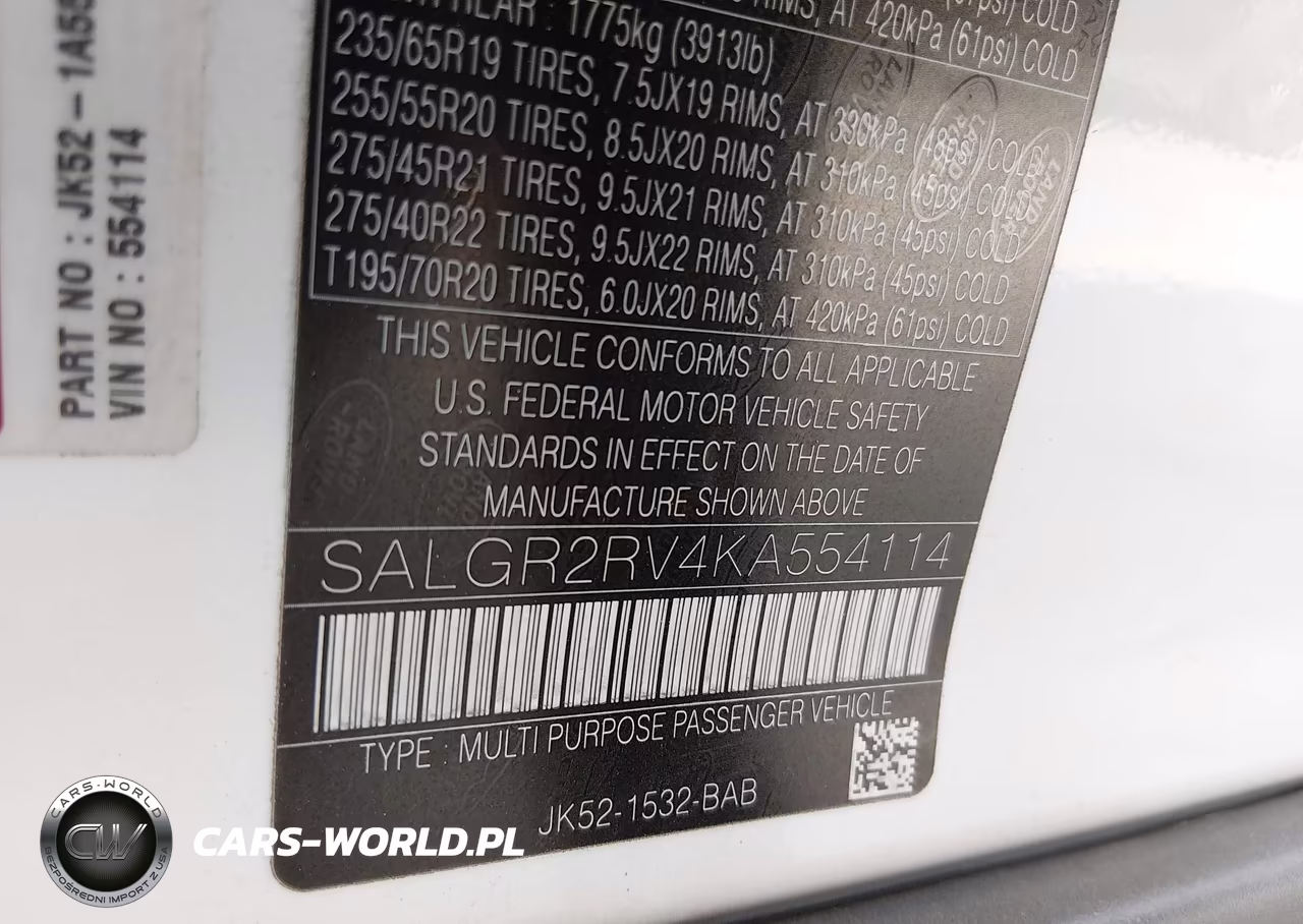 2019 Land Rover Range Rover 3.0L V6 Supercharged VIN:SALGR2RV4KA554114 - 9