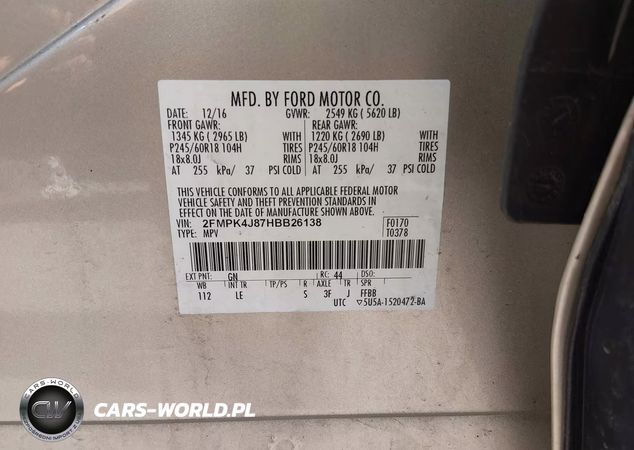 2017 Ford Edge Sel VIN:2FMPK4J87HBB26138 - 9