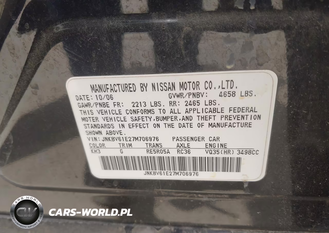 2007 Infiniti G35 Journey VIN:JNKBV61E27M706976 - 9