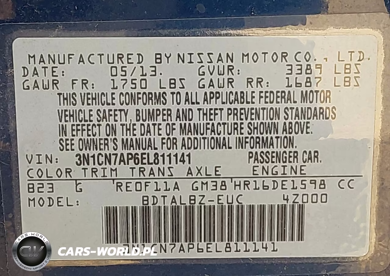 2014 Nissan Versa 1.6 Sv VIN:3N1CN7AP6EL811141 - 9