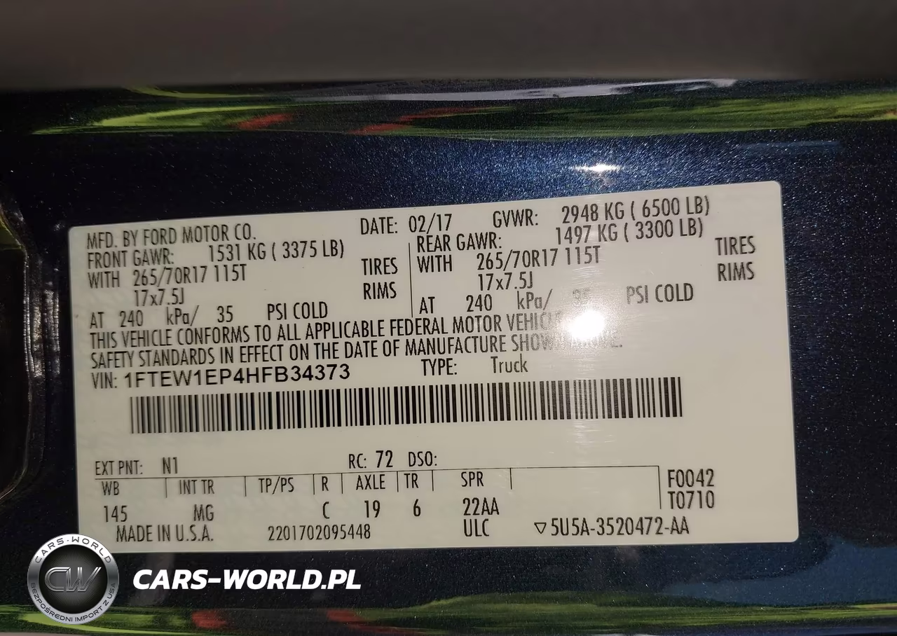 2017 Ford F-150 Xlt VIN:1FTEW1EP4HFB34373 - 9