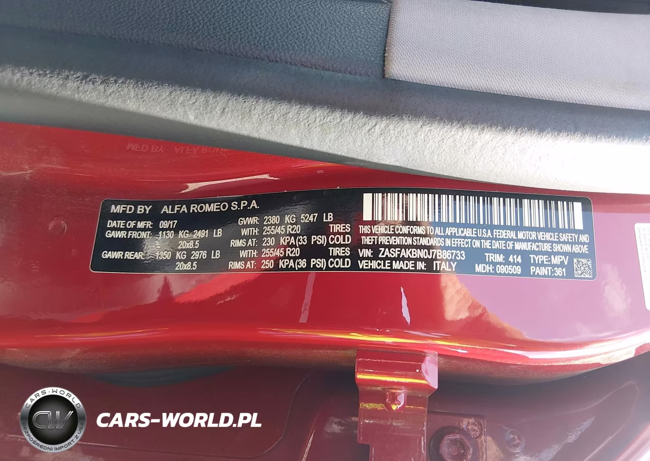 2018 Alfa Romeo Stelvio Ti Awd VIN:ZASFAKBN0J7B86733 - 9